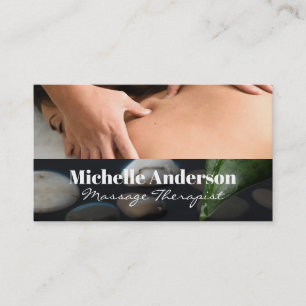 Pond Stones Back Massage Session Business Card
