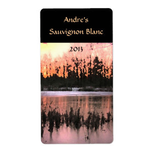 Pond Sunset Wine Label