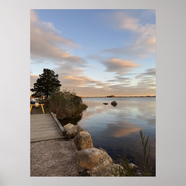 Pond Waterscape Sunset Photo Poster (Front)