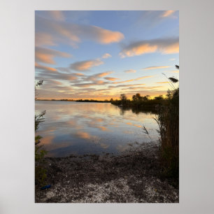 Pond Waterscape Sunset Photo Poster