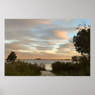 Pond Waterscape Sunset Photo Poster