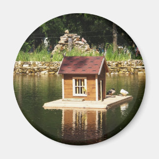 Pond  with bird house magnet