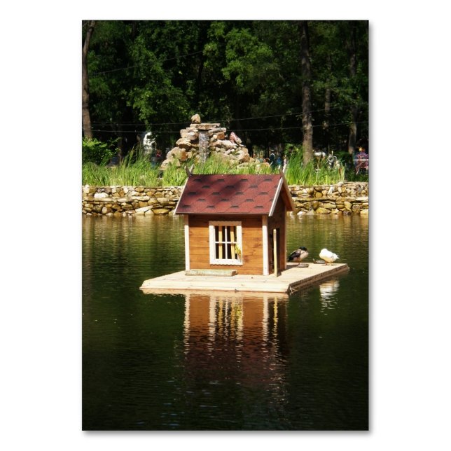 Pond  with bird house  table number (Front)