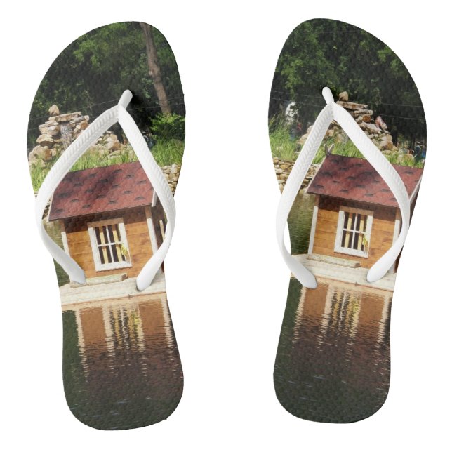 Pond with duck house and alphine slide jandals (Footbed)