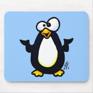 Pondering Penguin Mouse Pad