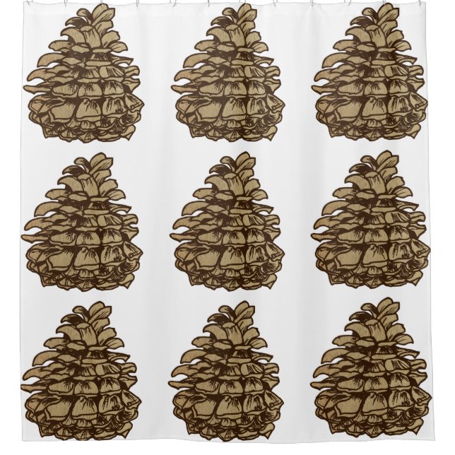 Ponderosa Pine Cone Shower Curtain (Front)