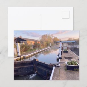 Ponders End Lock, River Lee Navigation, Enfield Postcard