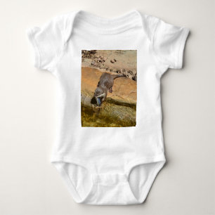 **"Pondside Feast: An Otter and His Catch"** Baby Bodysuit