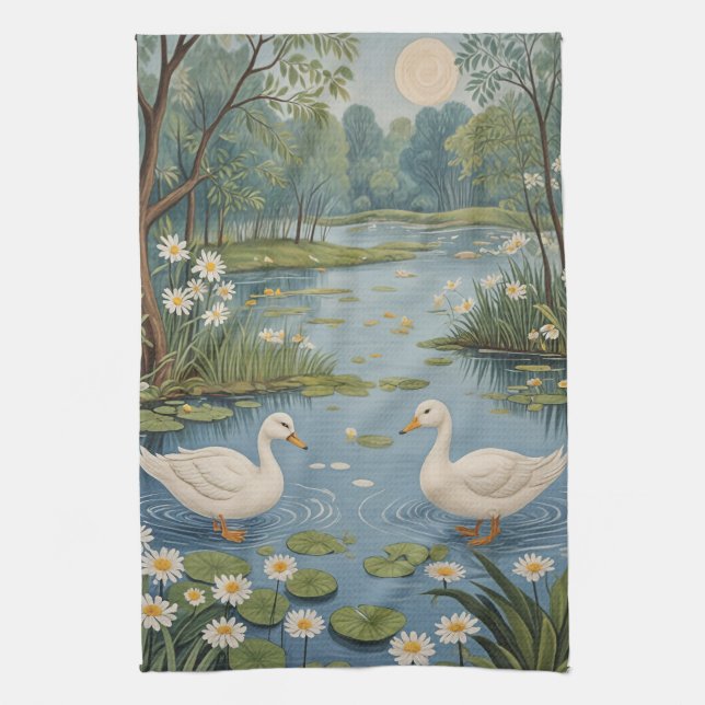 Pondside Tranquility Tea Towel (Vertical)