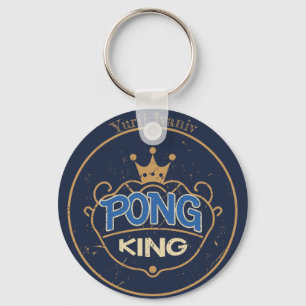 Pong King Blue Key Ring