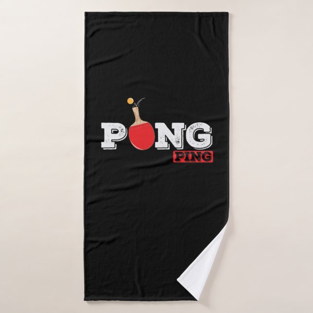 Pong Ping player table tennis table with ball Bath Towel (Bath Towel)