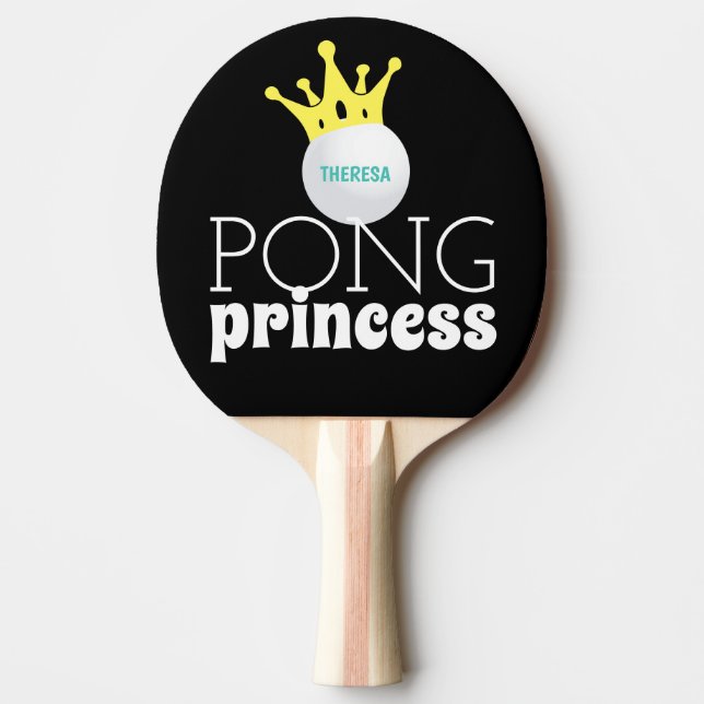 Pong Princess Personalised Name Ping Pong Paddle (Front)
