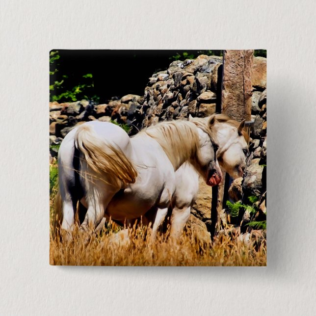 PONIES 15 CM SQUARE BADGE (Front)