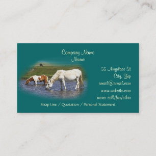 Ponies At Watering Hole business cards