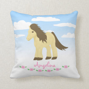 Ponies n Roses Pillow - Pony Nursery/Bedroom Theme