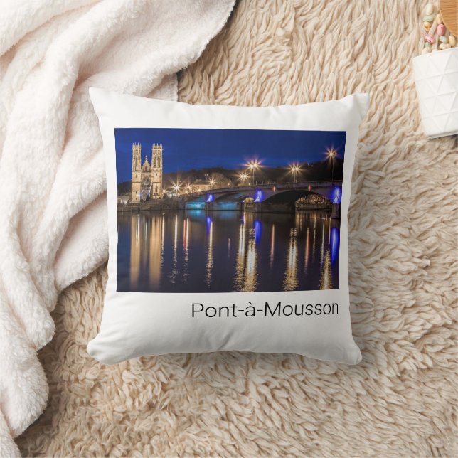Pont a Mousson Panorama with Moselle Souvenir Cushion (Blanket)