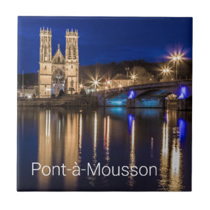 Pont a Mousson Panorama with Moselle Souvenir Tile