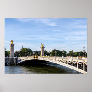 Pont Alexandre III on Seine River - Paris, France Poster