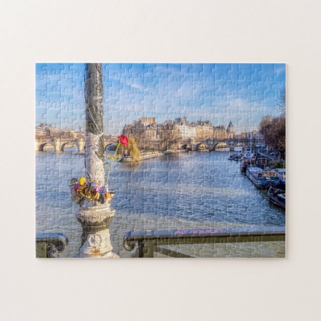 Pont des Arts on Valentine's day - Paris, France Jigsaw Puzzle (Horizontal)