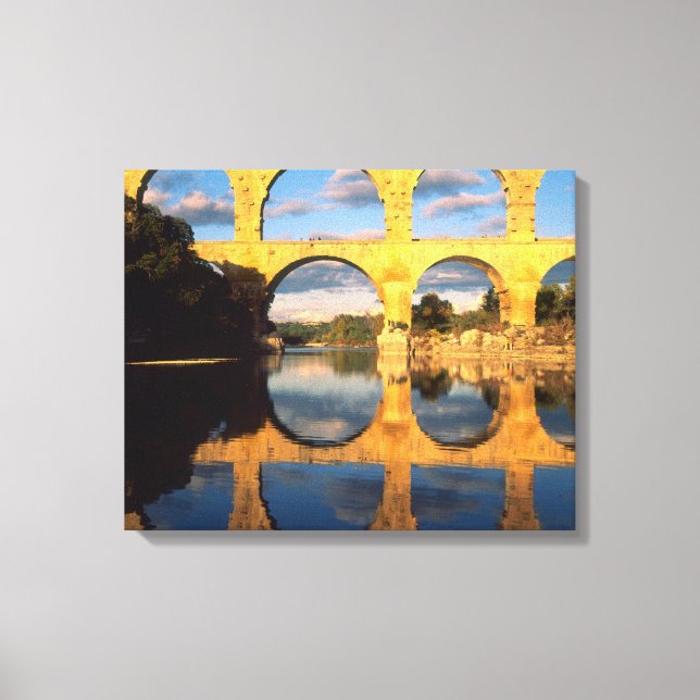 Pont du Gard, Gardon River, Gard, Languedoc, Canvas Print (Front)