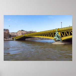 Pont Mirabeau over the Seine - Paris France. Poster