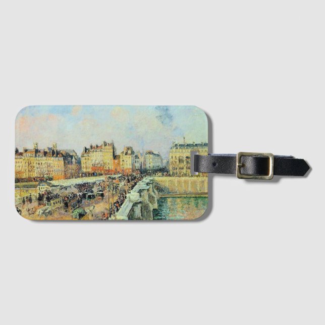 Pont Neuf, Afternoon, Sunlight Camille Pissarro    Luggage Tag (Front Horizontal)