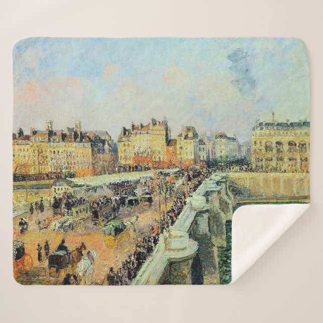 Pont Neuf, Afternoon, Sunlight Camille Pissarro    Sherpa Blanket (Front (Horizontal))