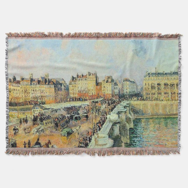 Pont Neuf, Afternoon, Sunlight Camille Pissarro    Throw Blanket (Front)