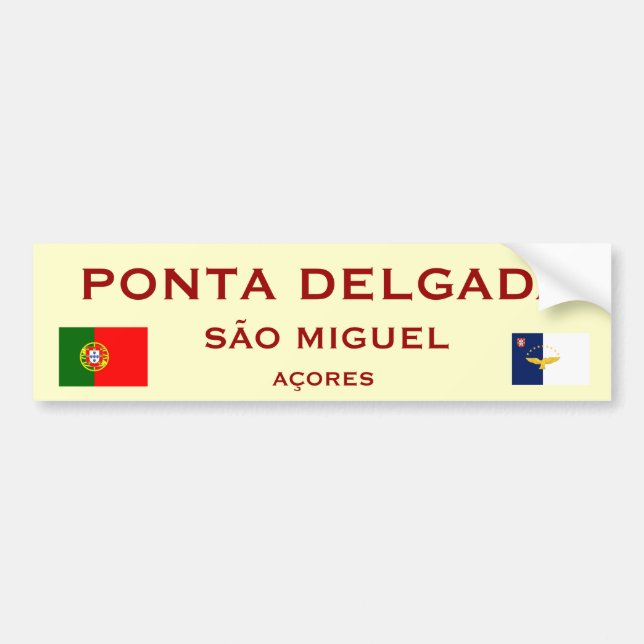 Ponta Delgada Bumper Sticker (Front)