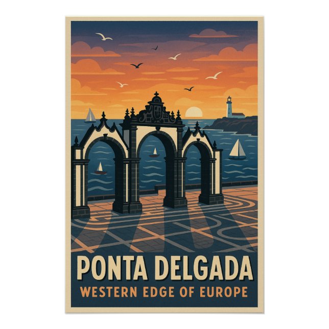 Ponta Delgada – Western Edge of Europe Poster (Front)