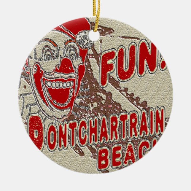 Pontchartrain Beach Clown Ceramic Tree Decoration (Front)