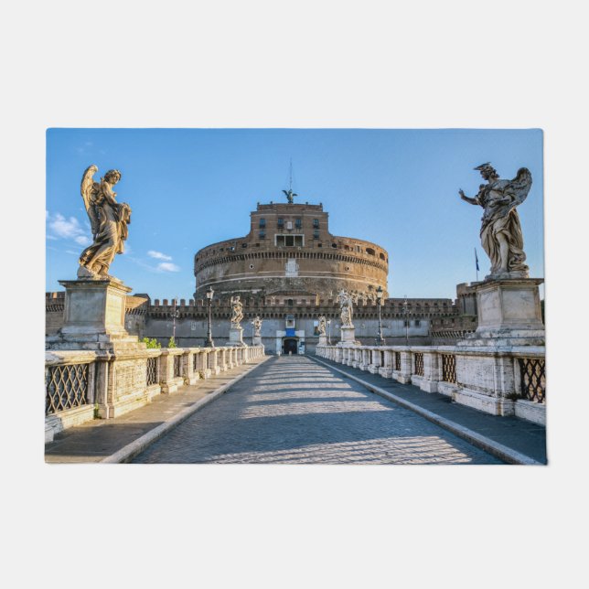 Ponte and Castle Sant'Angelo - Rome, Italy Doormat (Front)