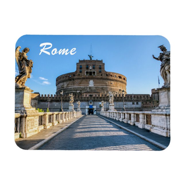 Ponte and Castle Sant'Angelo - Rome, Italy Magnet (Horizontal)