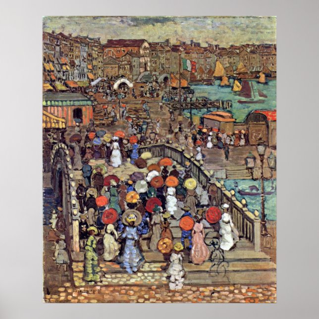 Ponte della Paglia, Venice by Maurice Prendergast Poster (Front)