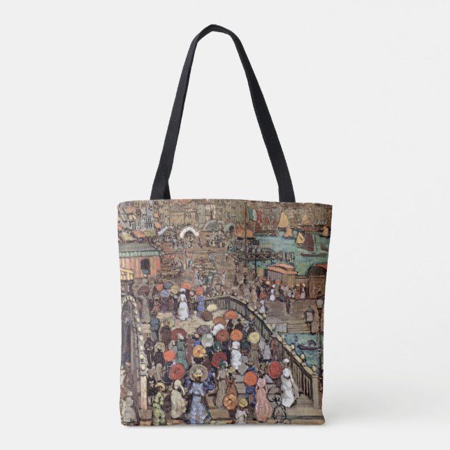 Ponte Della Paglia, Venice by Maurice Prendergast Tote Bag (Back)