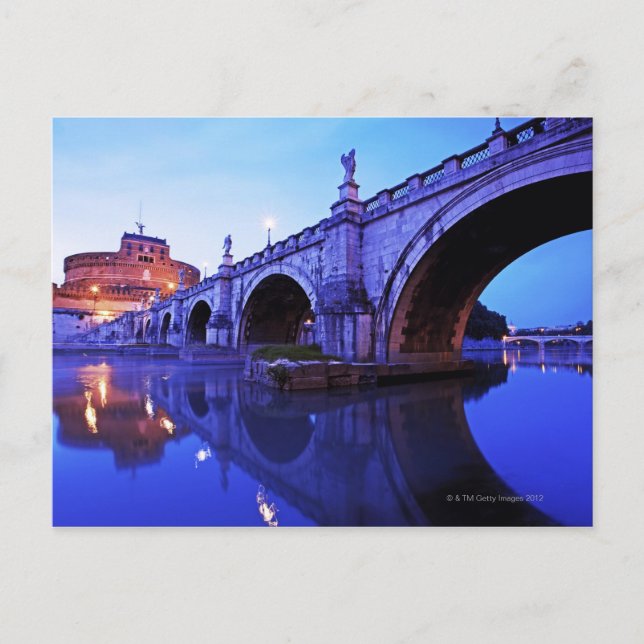 Ponte Sant' Angelo and Castel Sant' Angelo over Postcard (Front)
