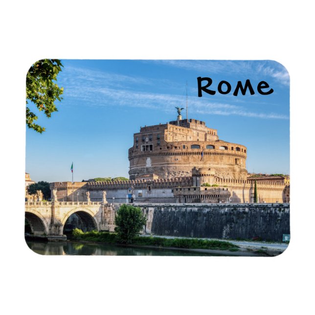 Ponte Sant'Angelo at dawn - Rome, Italy Magnet (Horizontal)