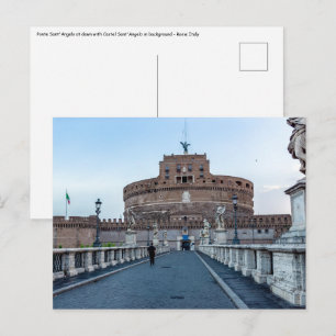 Ponte Sant'Angelo at dawn - Rome Italy Postcard