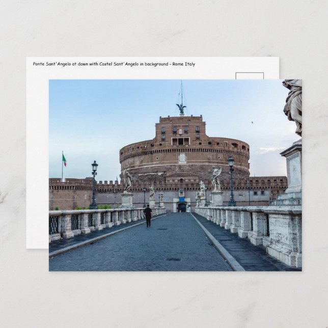 Ponte Sant'Angelo at dawn - Rome Italy Postcard (Front/Back)