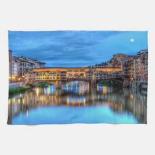 Ponte vecchio bridge in Florence, Italy Tea Towel