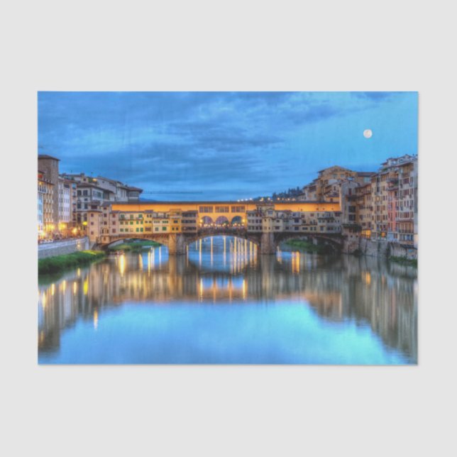 Ponte vecchio bridge in Florence, Italy Tissue Paper (Front)