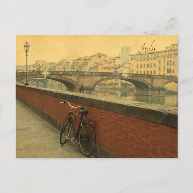 Ponte Vecchio Florence Italy Vintage  Holiday Postcard (Front)