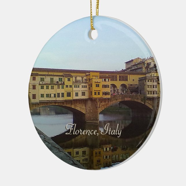 Ponte Vecchio Old Bridge Florence Italy Gift Ceramic Tree Decoration (Left)