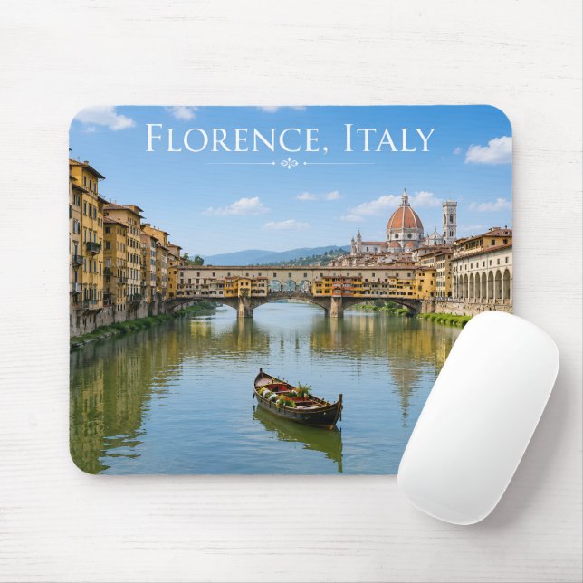 Ponte Vecchio Romantic Cityscape Artwork Mouse Pad (With Mouse)