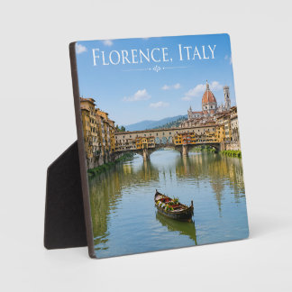 Ponte Vecchio Romantic Cityscape Artwork Plaque