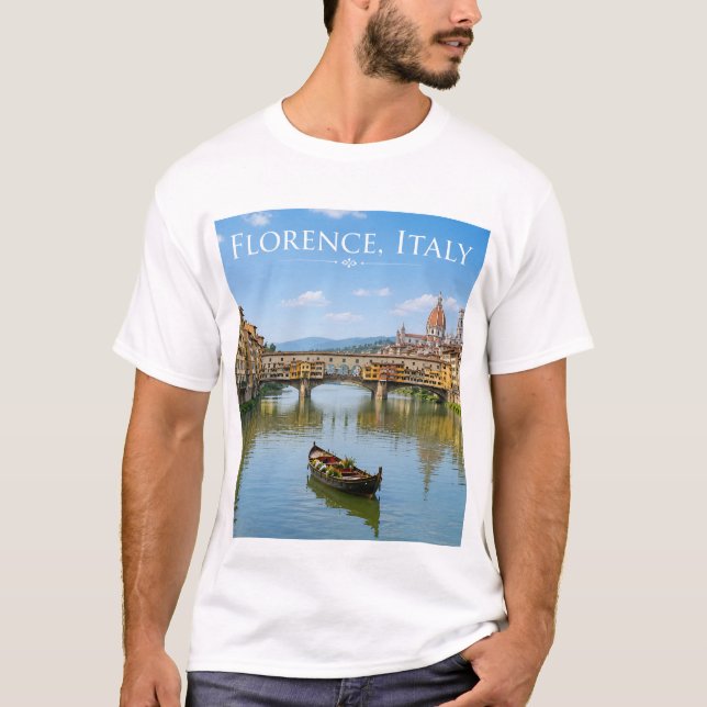 Ponte Vecchio Romantic Cityscape Artwork T-Shirt (Front)