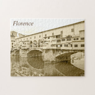 Ponte Vecchio Sepia Sketch Jigsaw Puzzle