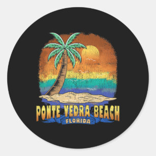 Ponte Vedra Beach Florida Vintage Distressed Souve Classic Round Sticker