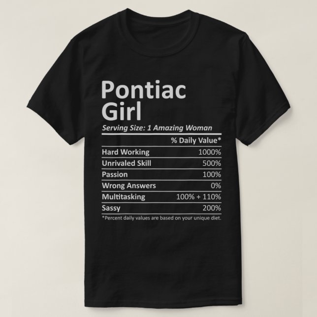 PONTIAC GIRL MI MICHIGAN Funny City Home Roots USA T-Shirt (Design Front)