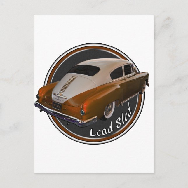 pontiac lead sled copper lowrider postcard (Front)